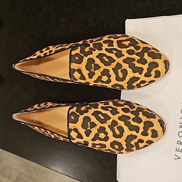 💕VERONICA BEARD💕 Griffin Leopard Canvas Loafer 8.5 New In Box - Picture 10 of 16
